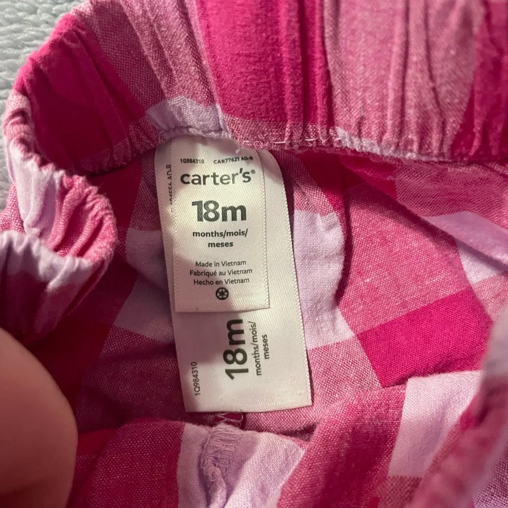 Carter's Girls Plaid Shorts 18 Month